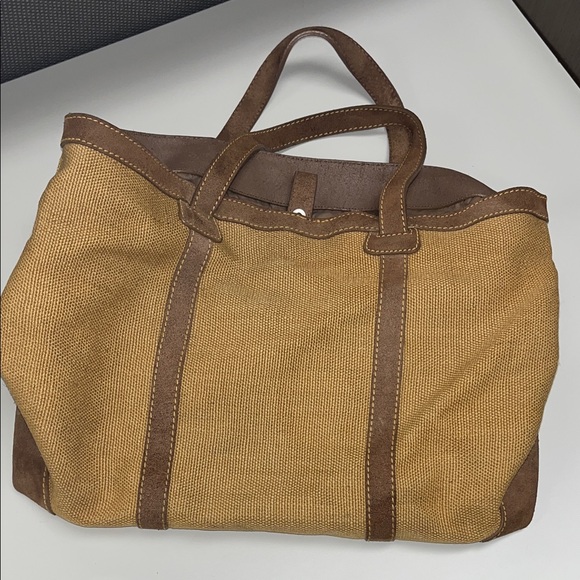 Tommy Bahama Other - Tommy Bahama Large Tan Burlap and Brown Men's Travel Tote